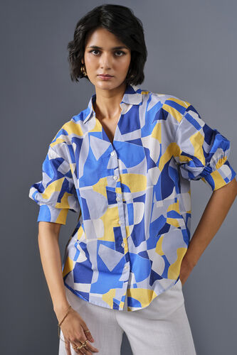 Work of Art Cotton Shirt, Blue, image 2